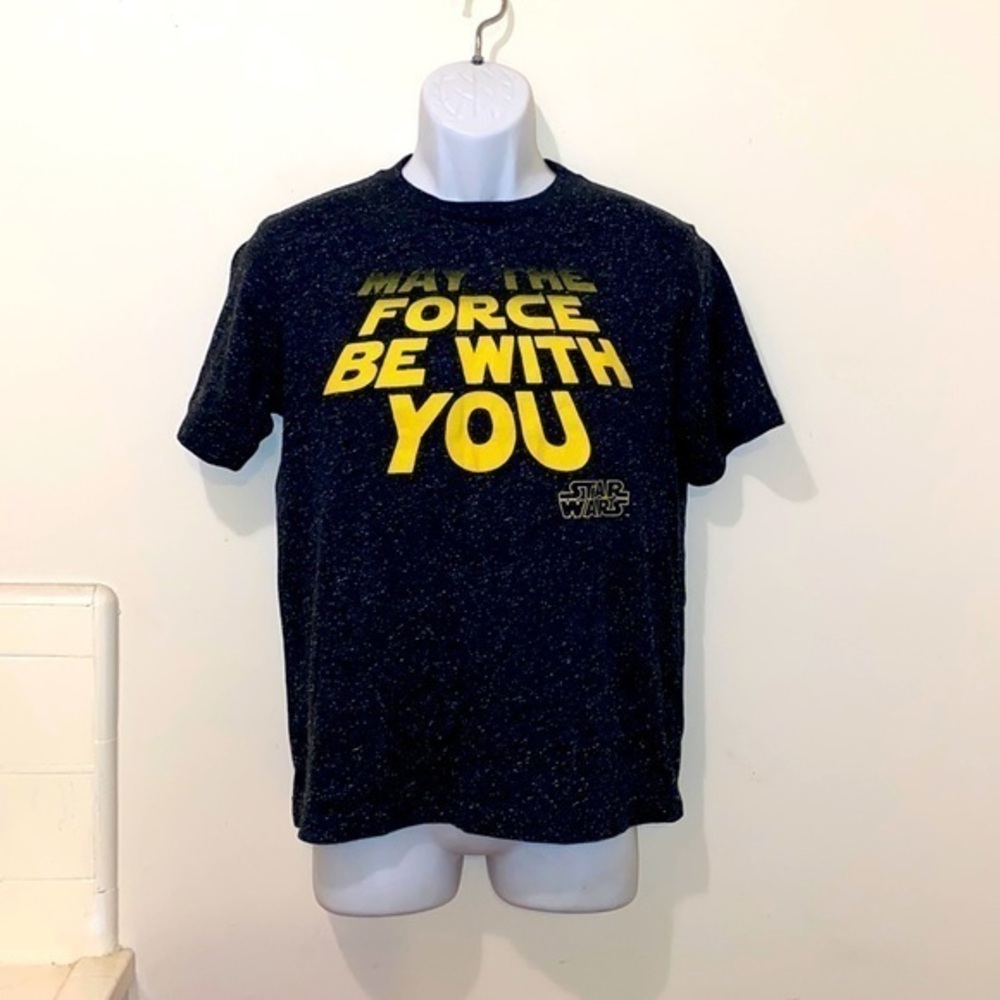 Unisex Youth Star Wars Dark Heather Grey “May The Force Be With You” Graphic Tee